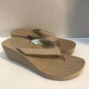 Blue Fin 'Zola' Glitter Flip Flops Size 9